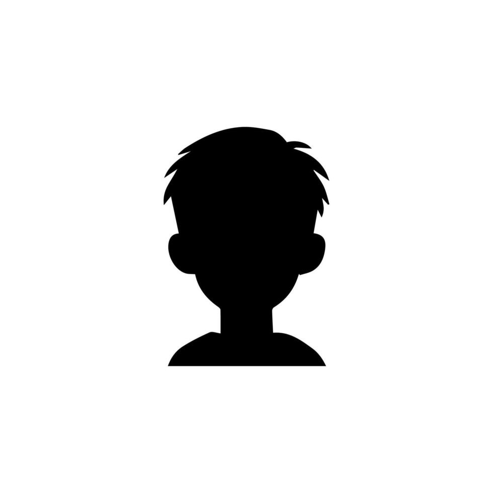 Silhouette of a boy. The side of the child's head. vector
