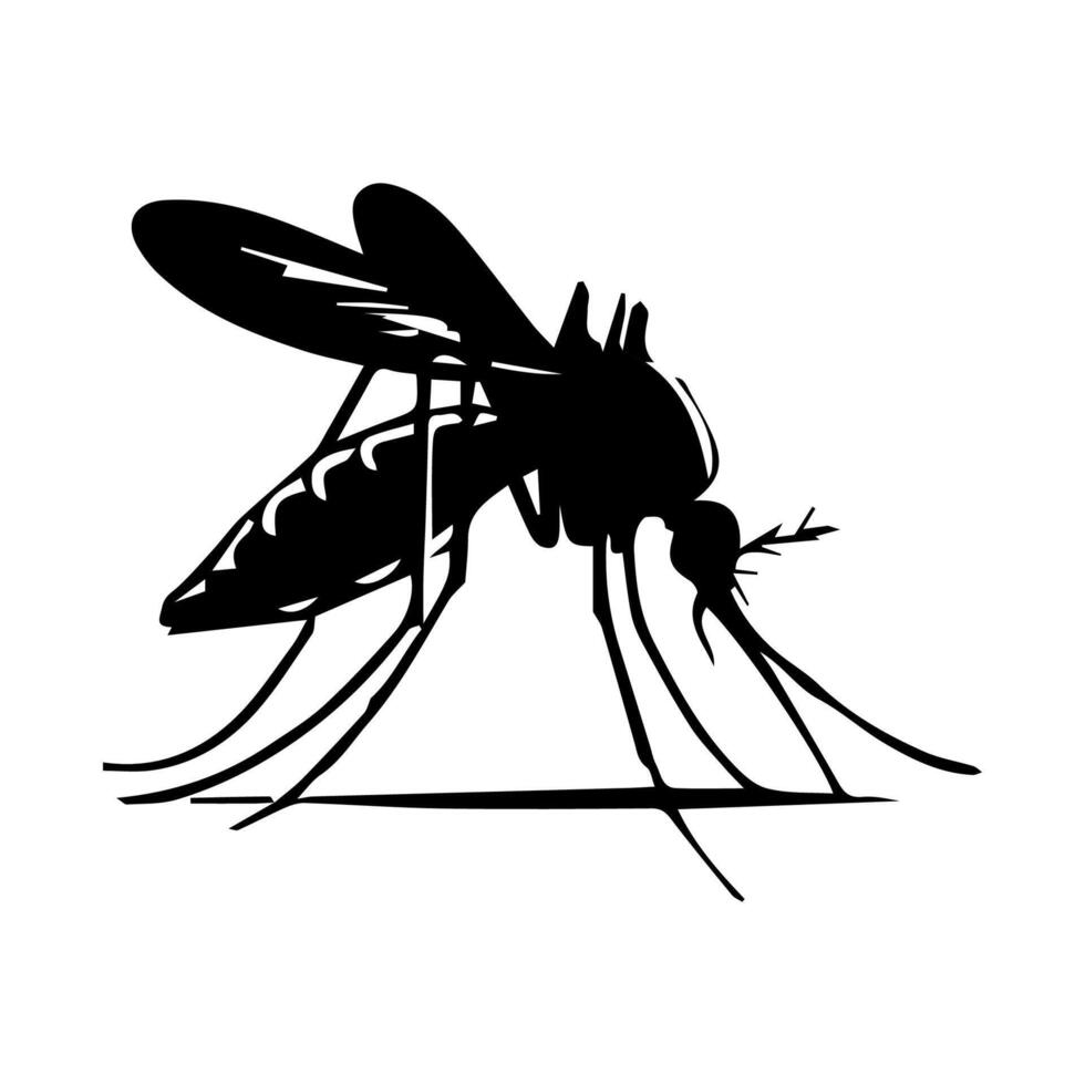 Malaria mosquito silhouette icon. Clipart image isolated on white background. vector