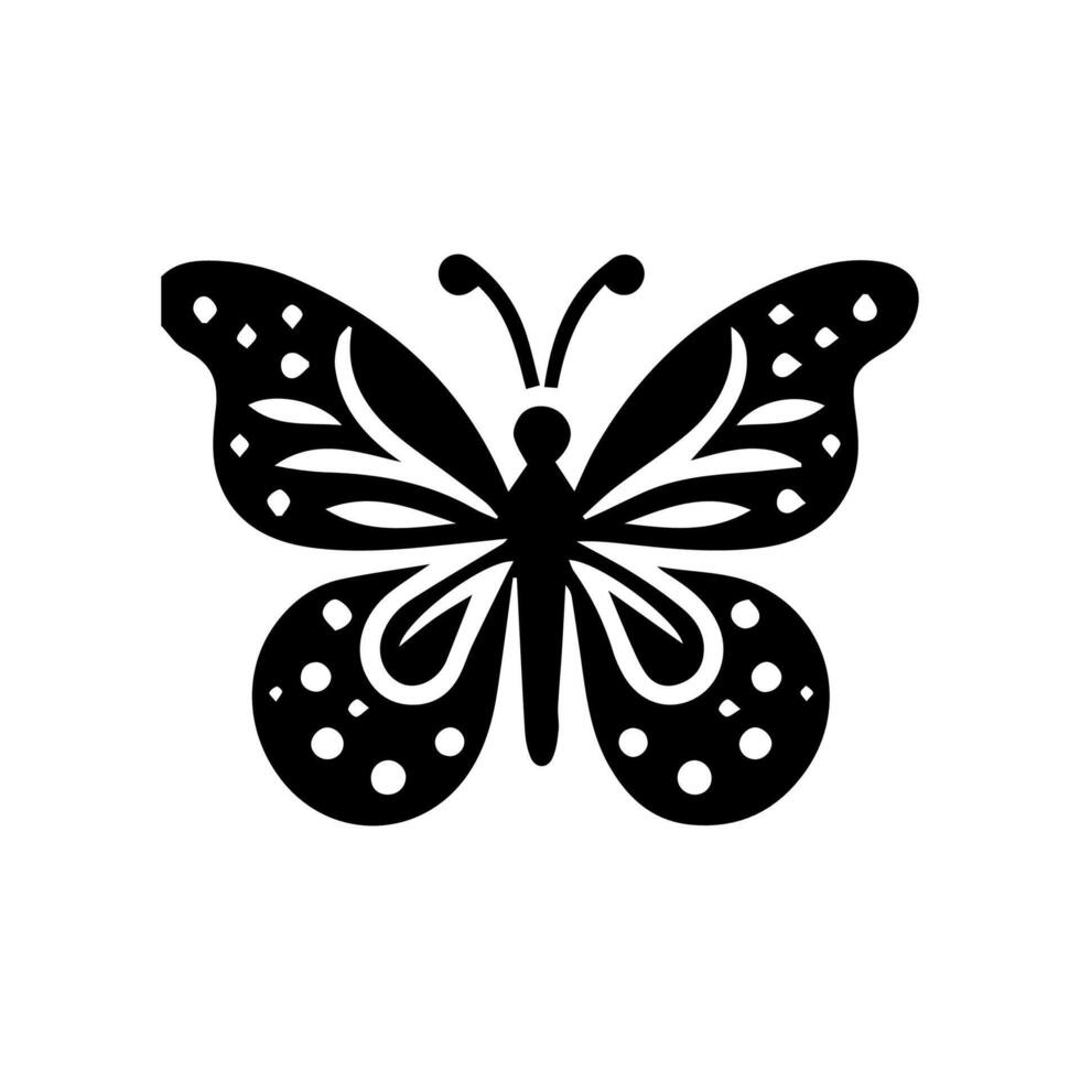 Butterfly silhouettes. Cute spring insects with openwork wings, flying butterfly. Winged insect, various detail beautiful moth decorative wildlife elements. vector