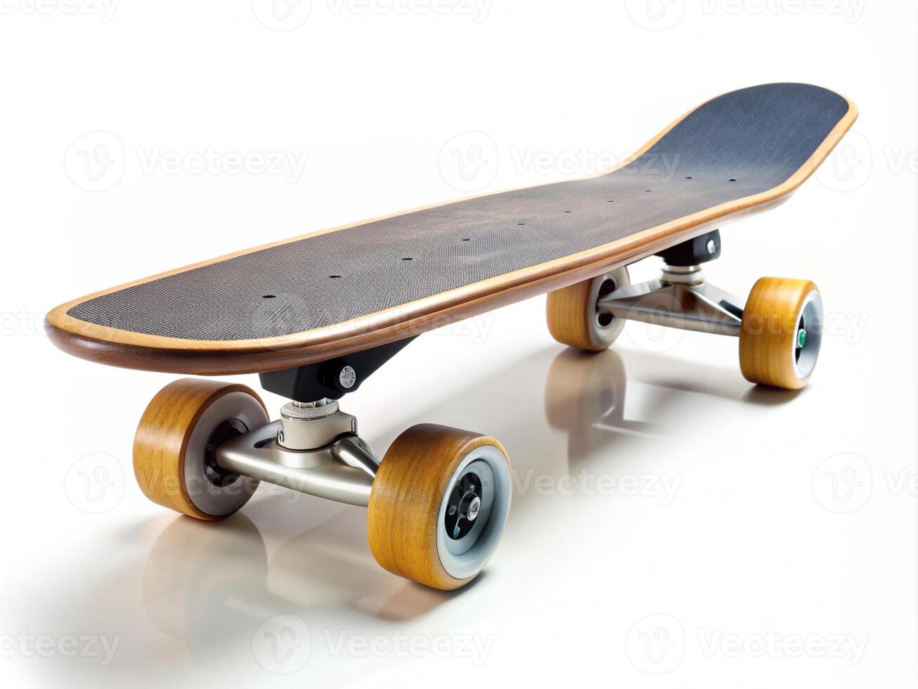 a skateboard with wheels on a white background photo