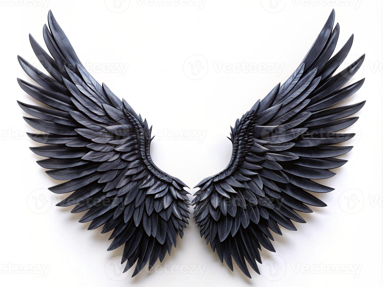 a pair of black wings on a white background photo