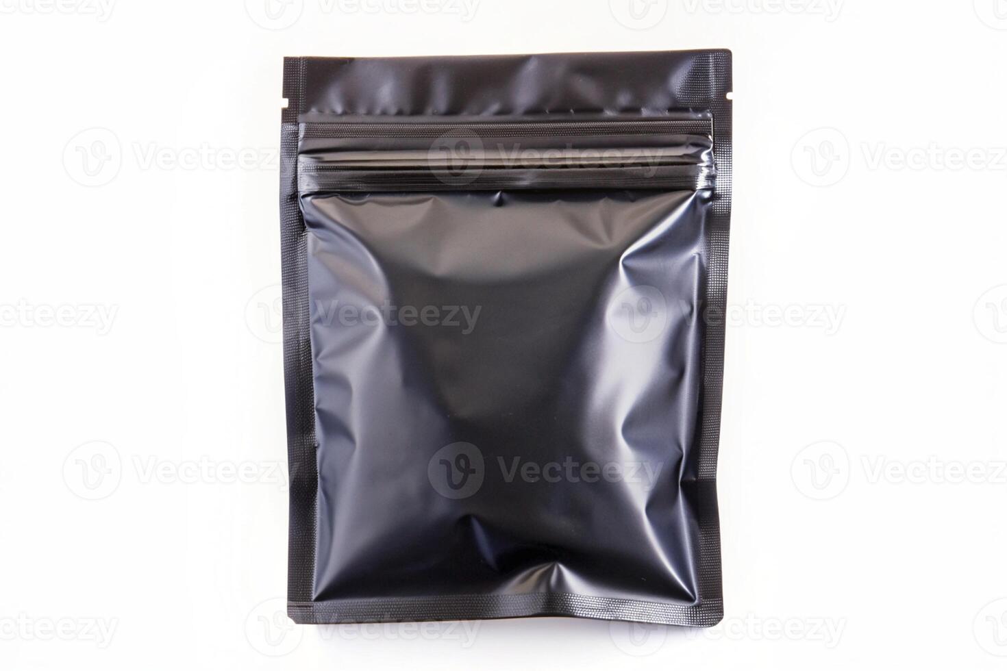 black plastic bag on white background photo