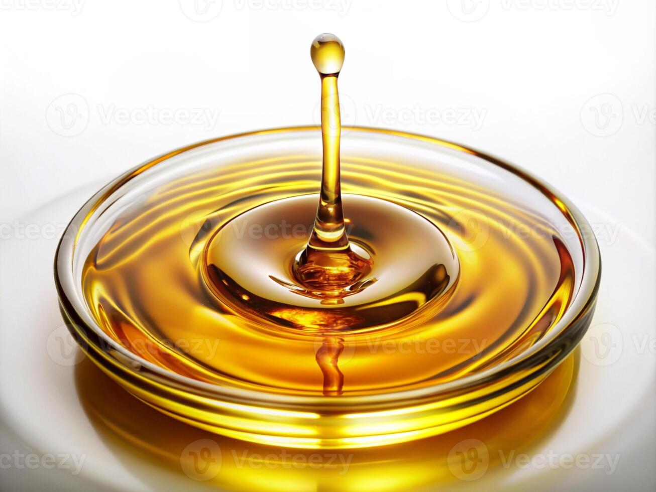 a drop of honey is being poured into a bowl photo