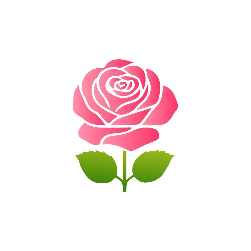 Pink rose flowers, floral decorated with gorgeous multicolored blooming flowers and leaves border. Spring botanical flat illustration on white background vector