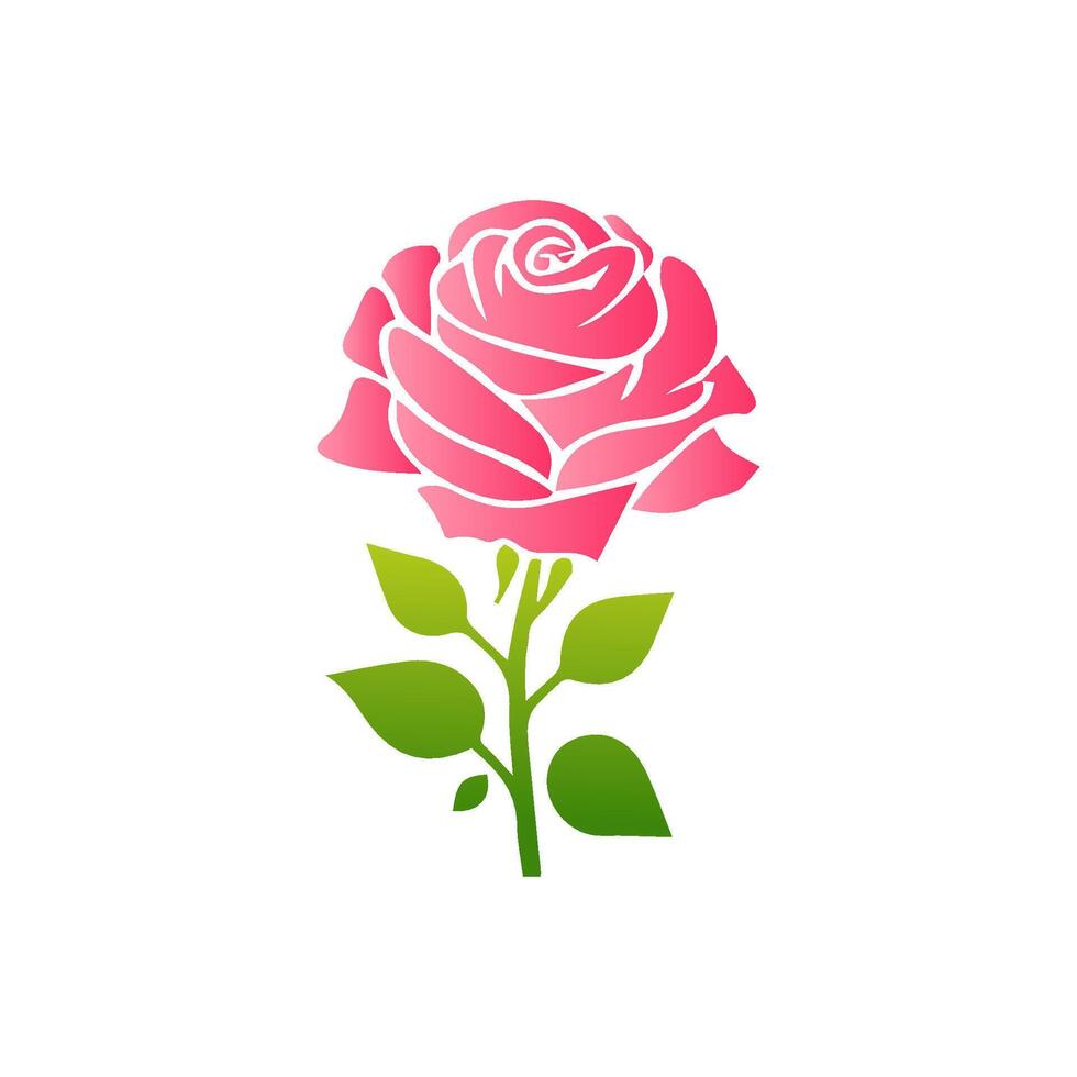 Pink rose flowers, floral decorated with gorgeous multicolored blooming flowers and leaves border. Spring botanical flat illustration on white background vector