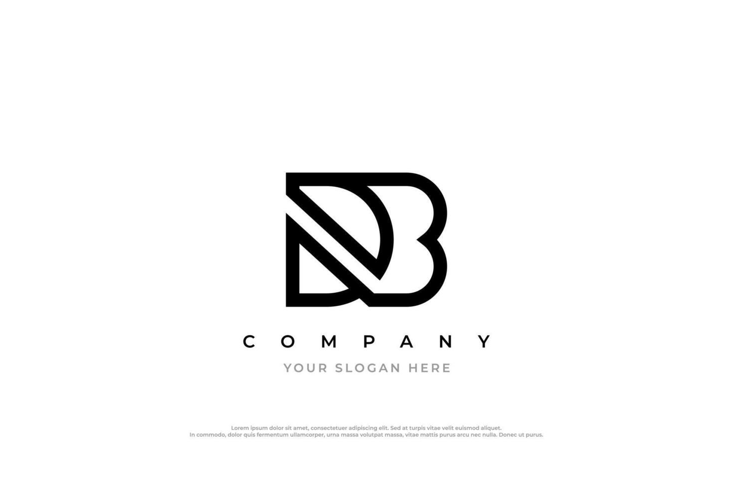 Simple Letter DB Logo Design vector