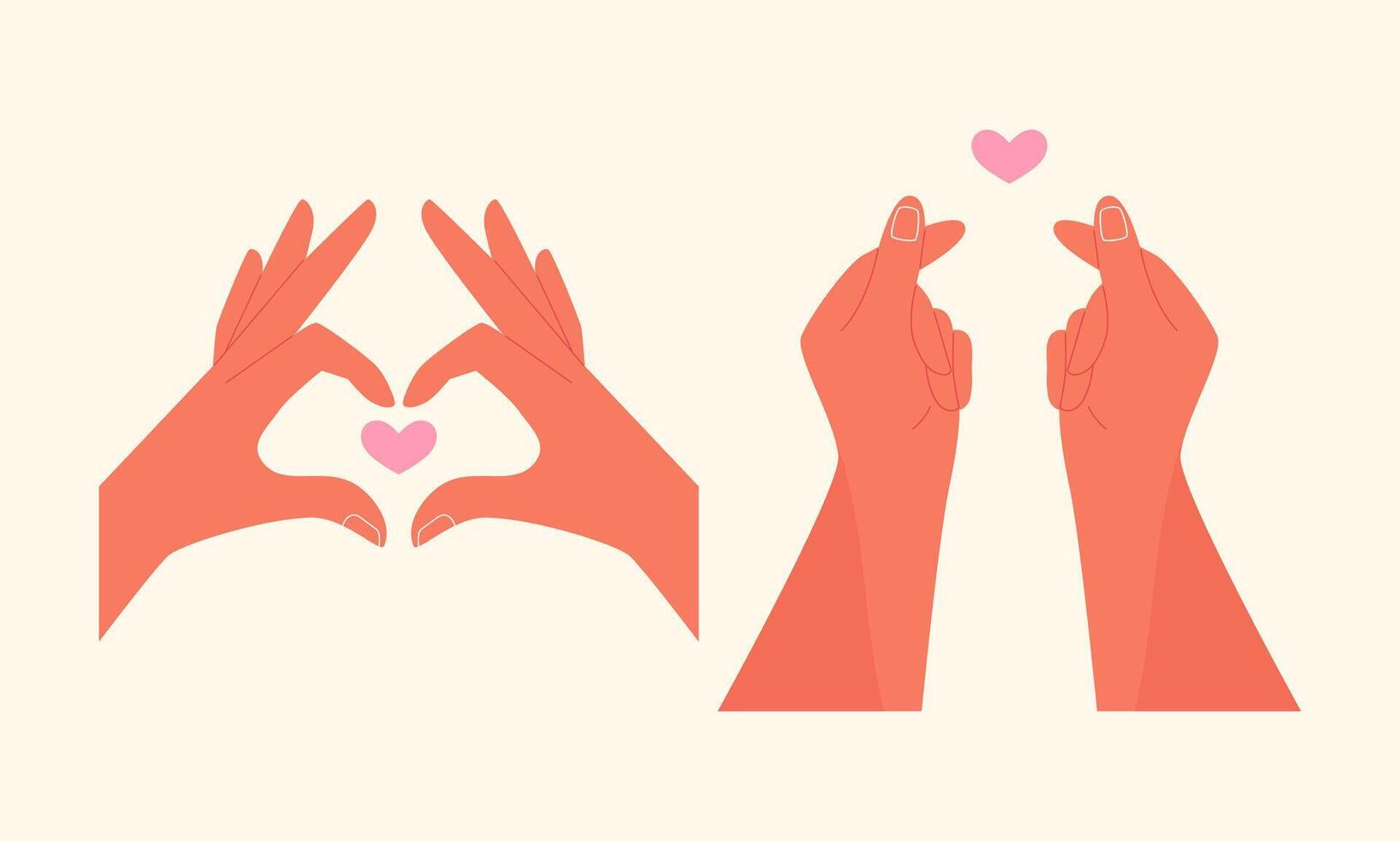 Human hands in the shape of hearts vector