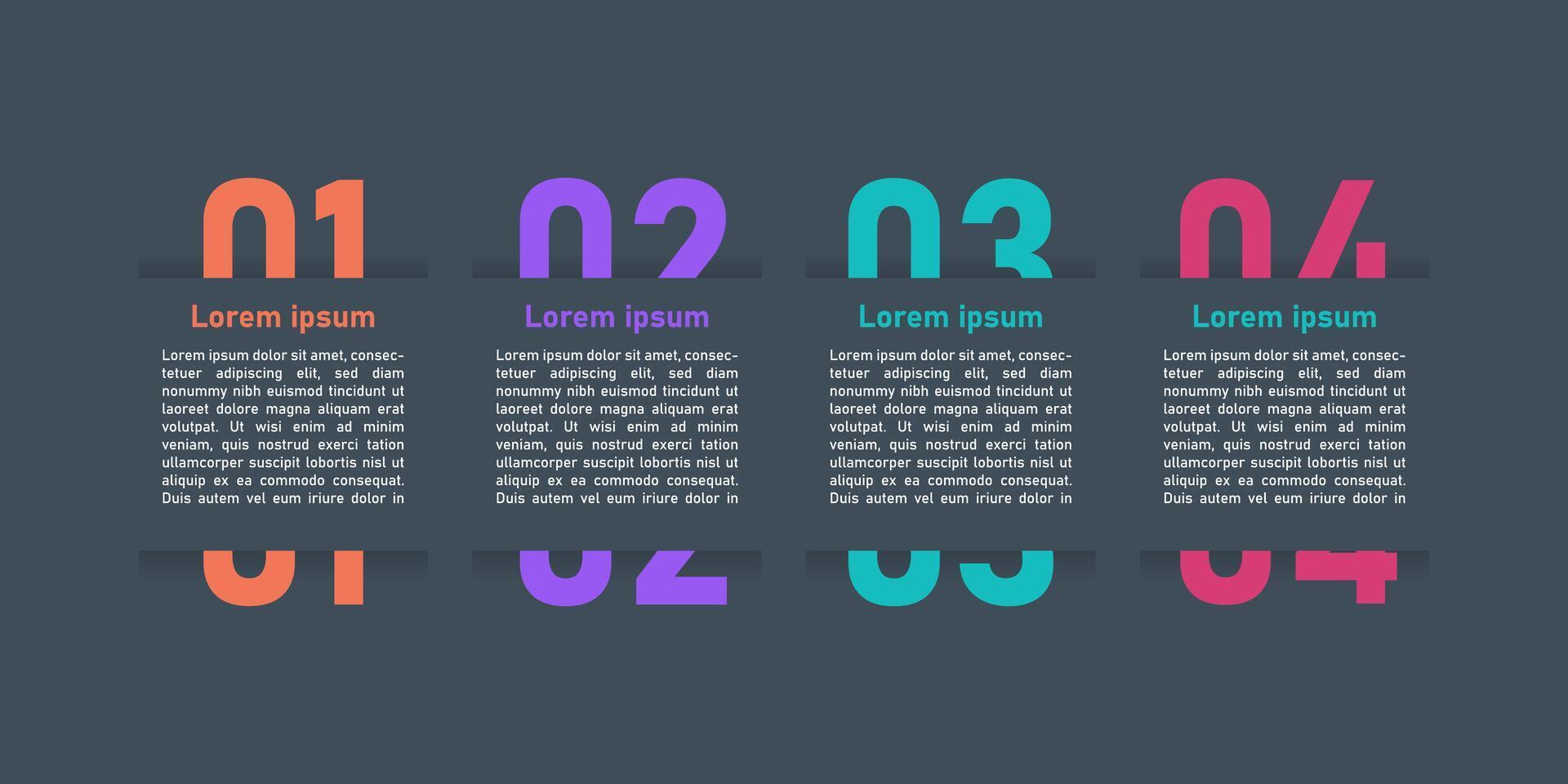 Infographic Design Template. Process Infographic concept with 4 steps or Options. For your business presentation, banner, flow diagram, and process diagram. vector