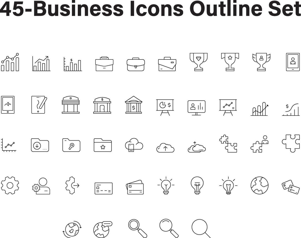 Business Outline Icons Set vector