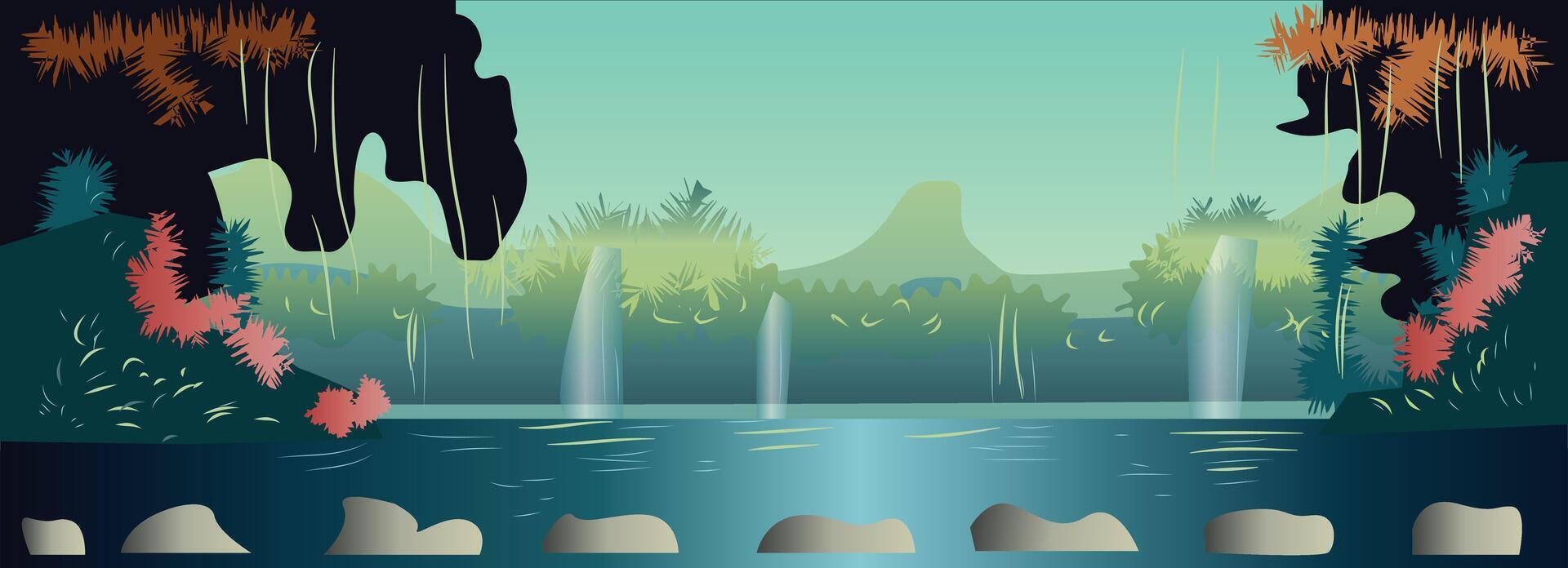Waterfall Game Background vector