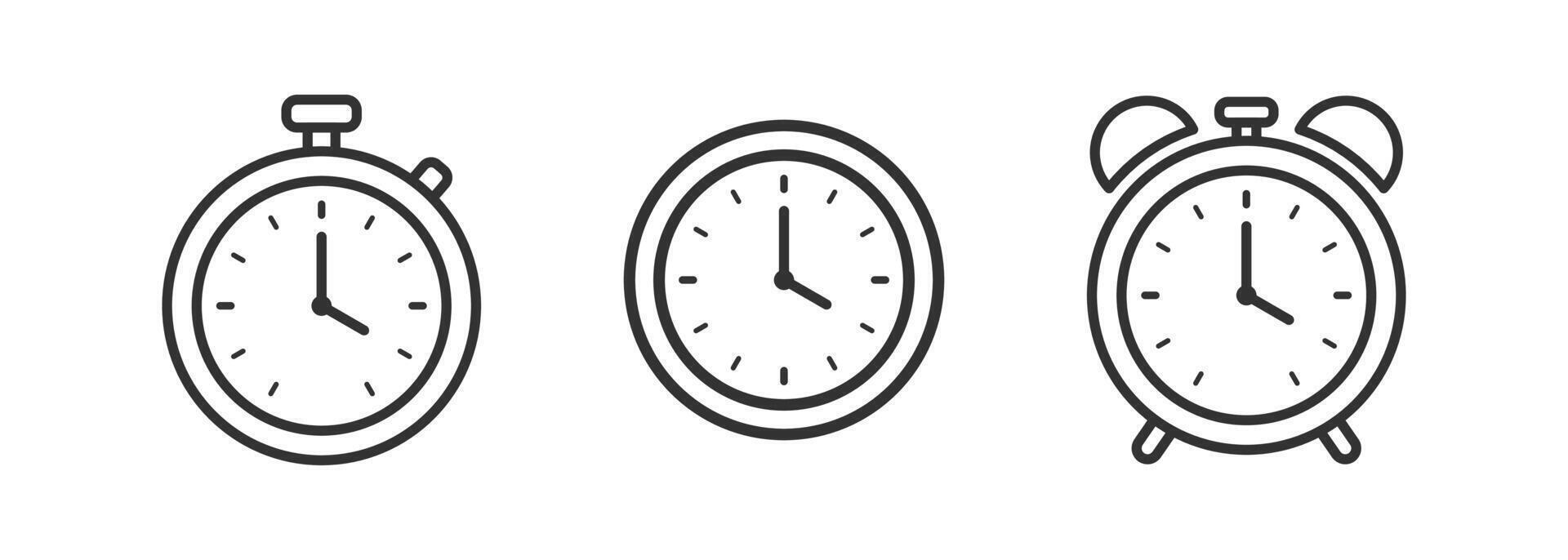 Time icon. Timer, clock, alarm clock set. Hours, minute on the watch. Business deadline. vector