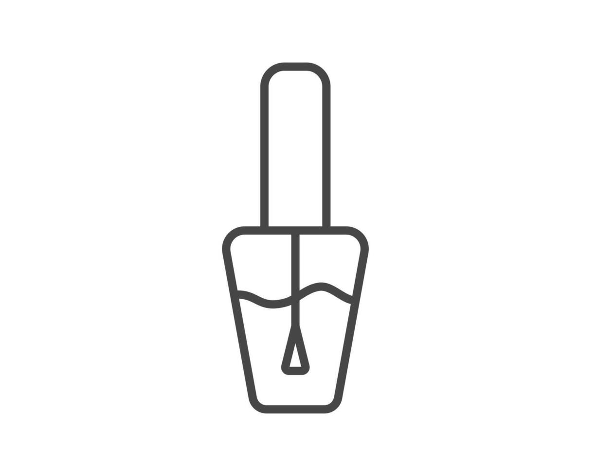 Linear graphic icons of beauty in the form of nail polish for manicure and pedicure. vector