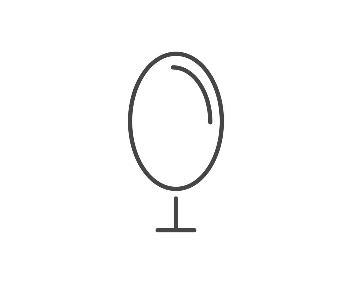 Makeup and cosmetics. Linear graphic beauty icons in the form of a face mirror. vector