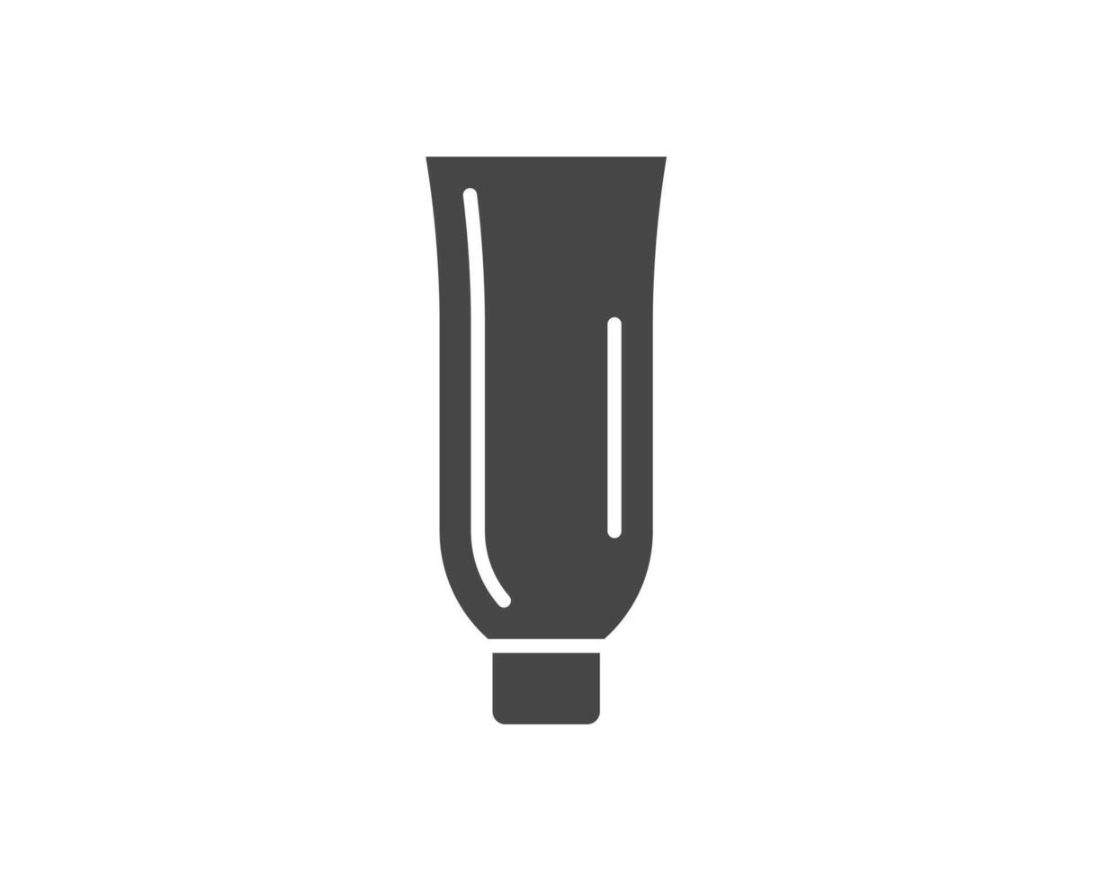 black icons of beauty, cosmetics and care. Bottle, jar, shower gel, face cream, body lotion, spray, ointment, paste. vector