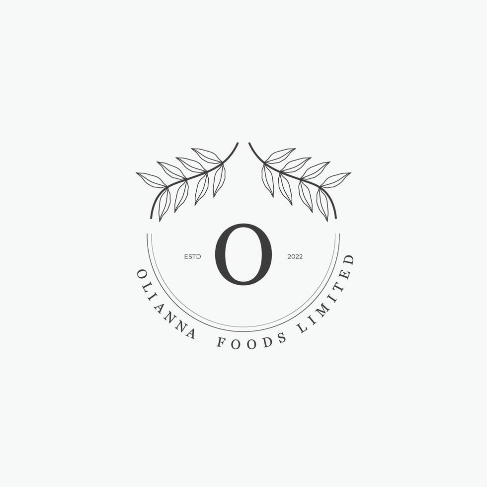 O letter logo with a creative floral concept for company business beauty real estate premium vector