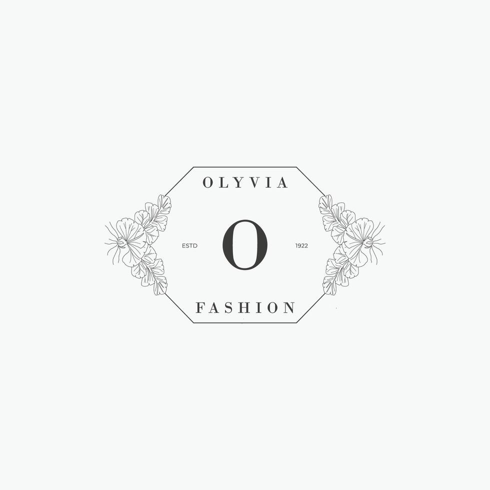 O letter logo with a creative floral concept for company business beauty real estate premium vector