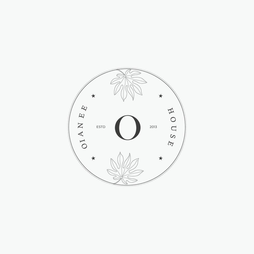 O letter logo with a creative floral concept for company business beauty real estate premium vector