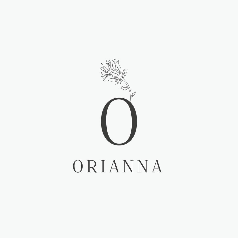 O letter logo with a creative floral concept for company business beauty real estate premium vector