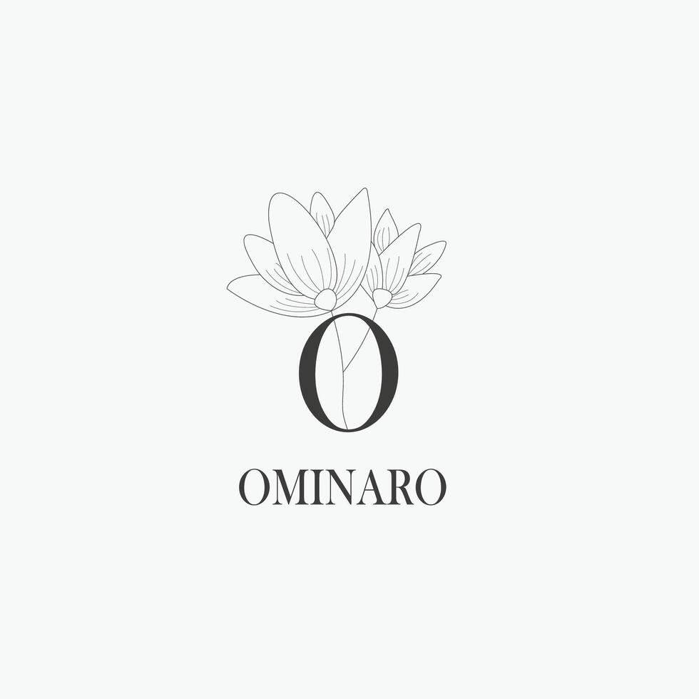 O letter logo with a creative floral concept for company business beauty real estate premium vector
