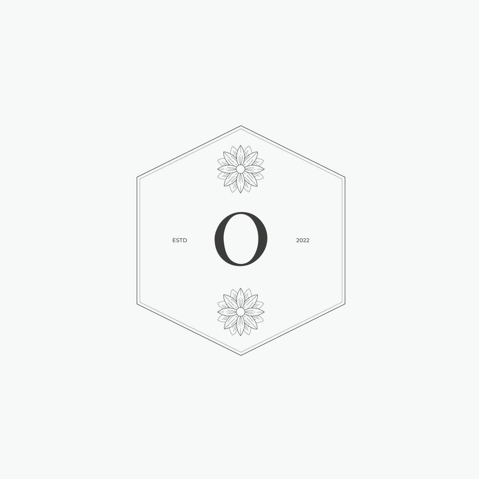 O letter logo with a creative floral concept for company business beauty real estate premium vector