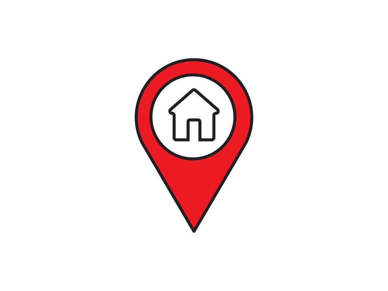 Within a flat-style depiction, a location marker distinguishes itself on an urban map, denoting a precise spot vector