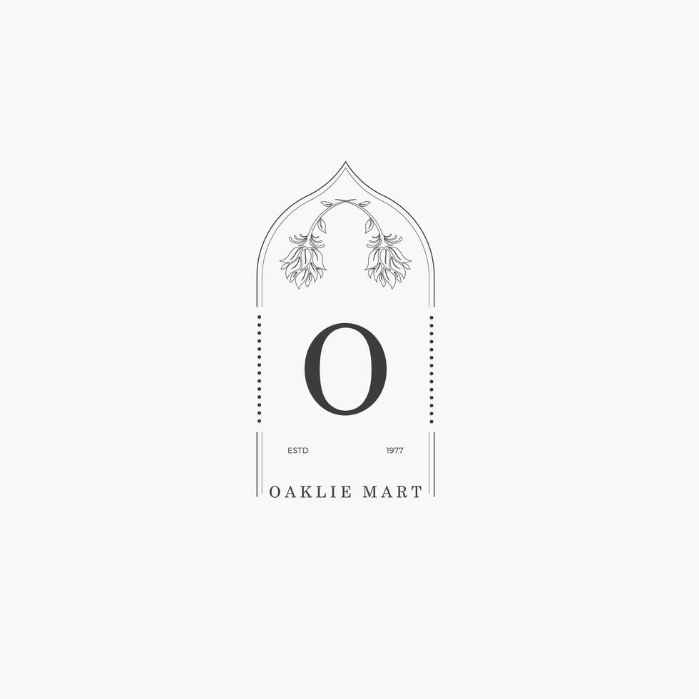 O letter logo with a creative floral concept for company business beauty real estate premium vector