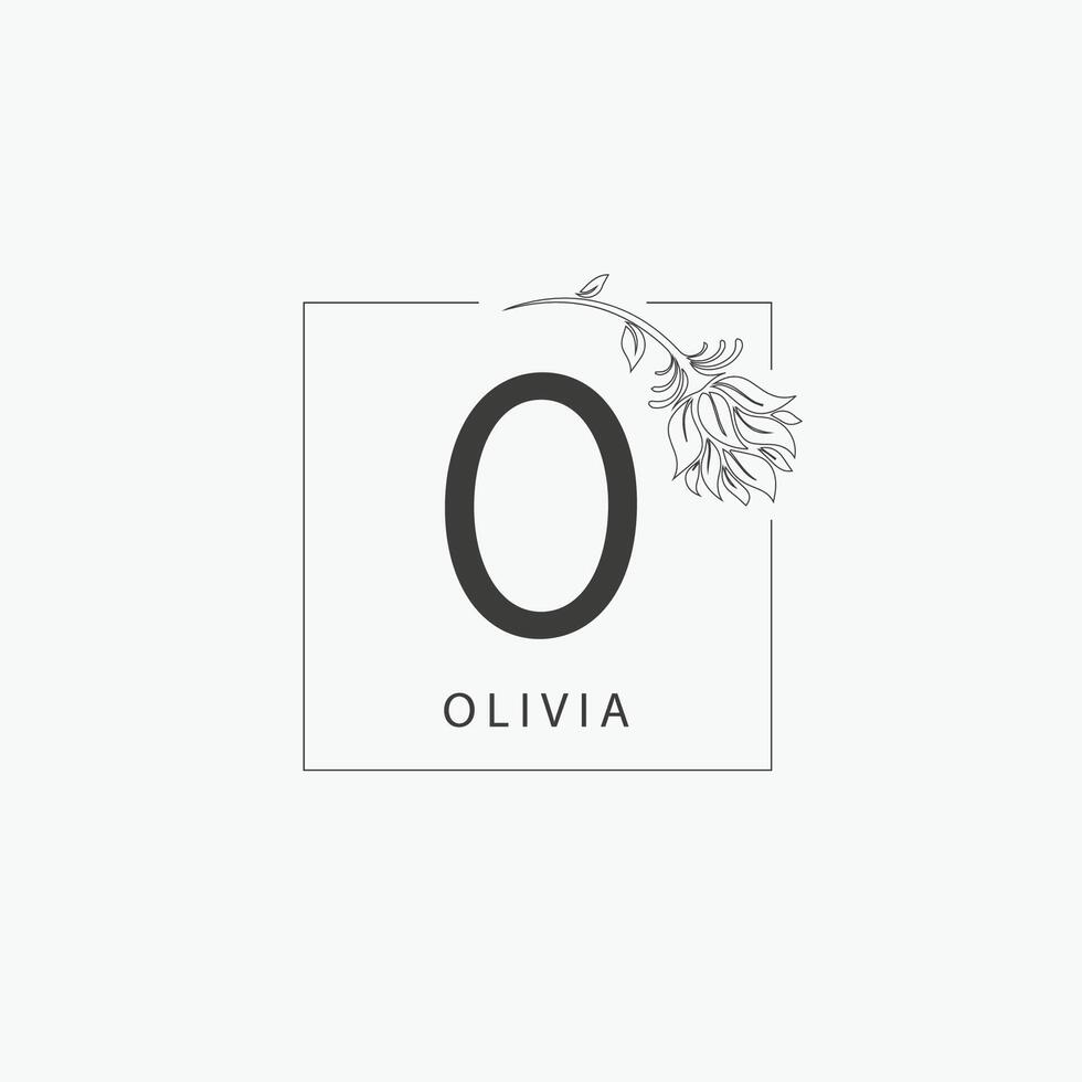 O letter logo with a creative floral concept for company business beauty real estate premium vector