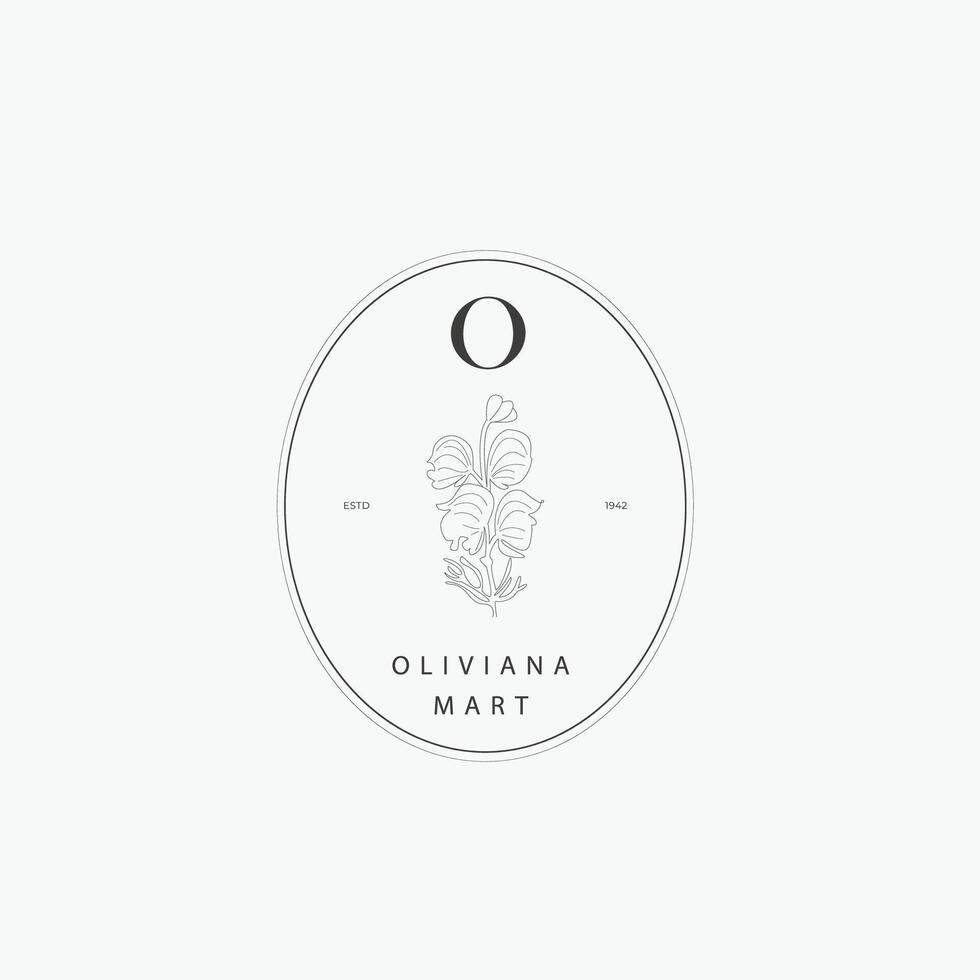 O letter logo with a creative floral concept for company business beauty real estate premium vector