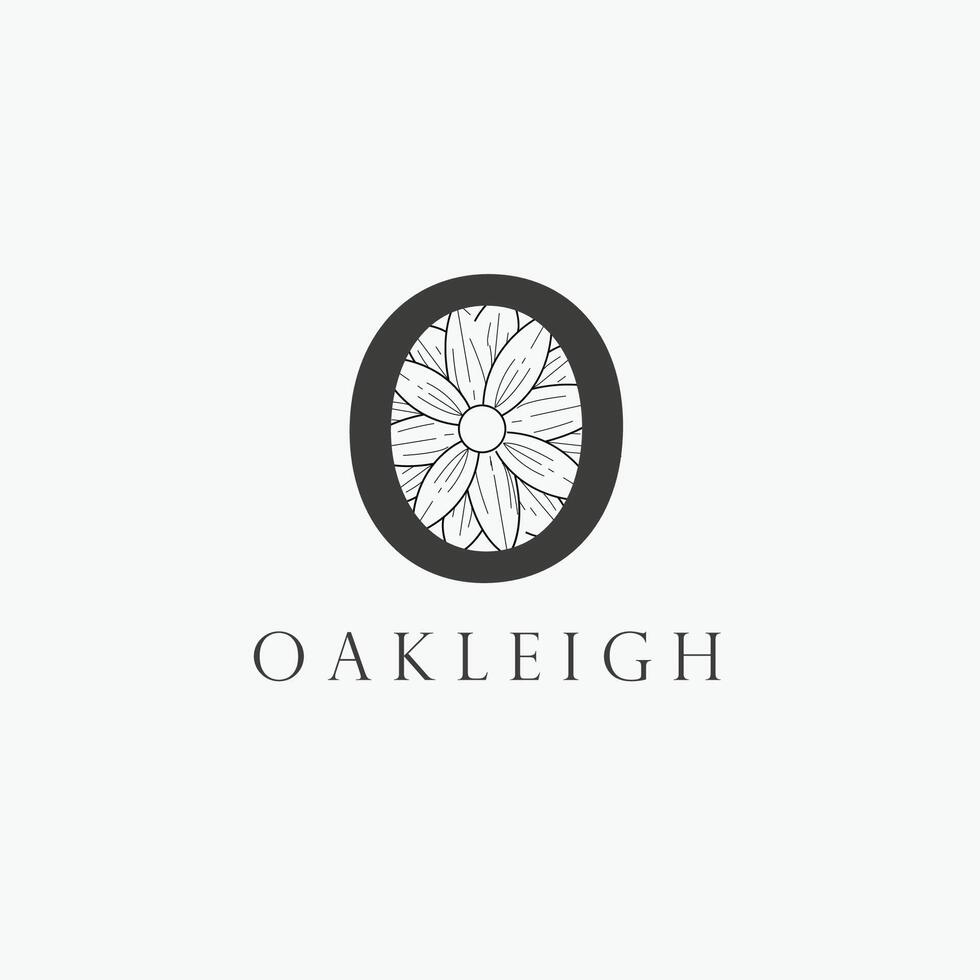 O letter logo with a creative floral concept for company business beauty real estate premium vector