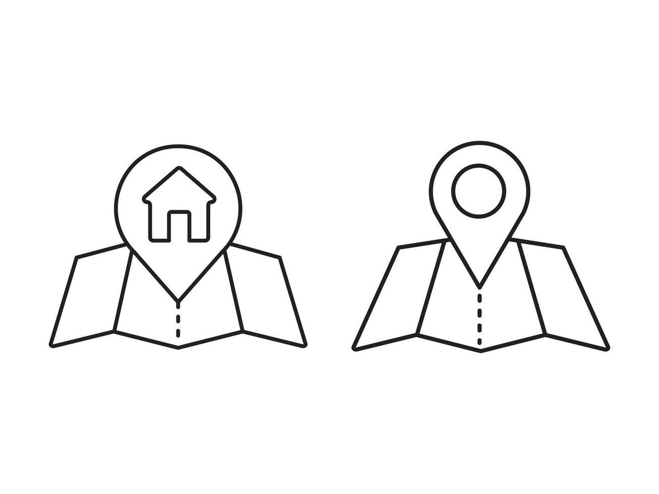 Within a flat-style depiction, a location marker distinguishes itself on an urban map, denoting a precise spot vector