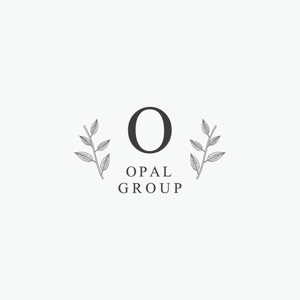 O letter logo with a creative floral concept for company business beauty real estate premium vector