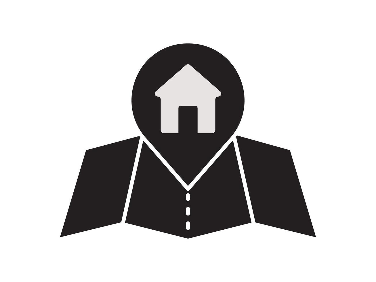 Within a flat-style depiction, a location marker distinguishes itself on an urban map, denoting a precise spot vector