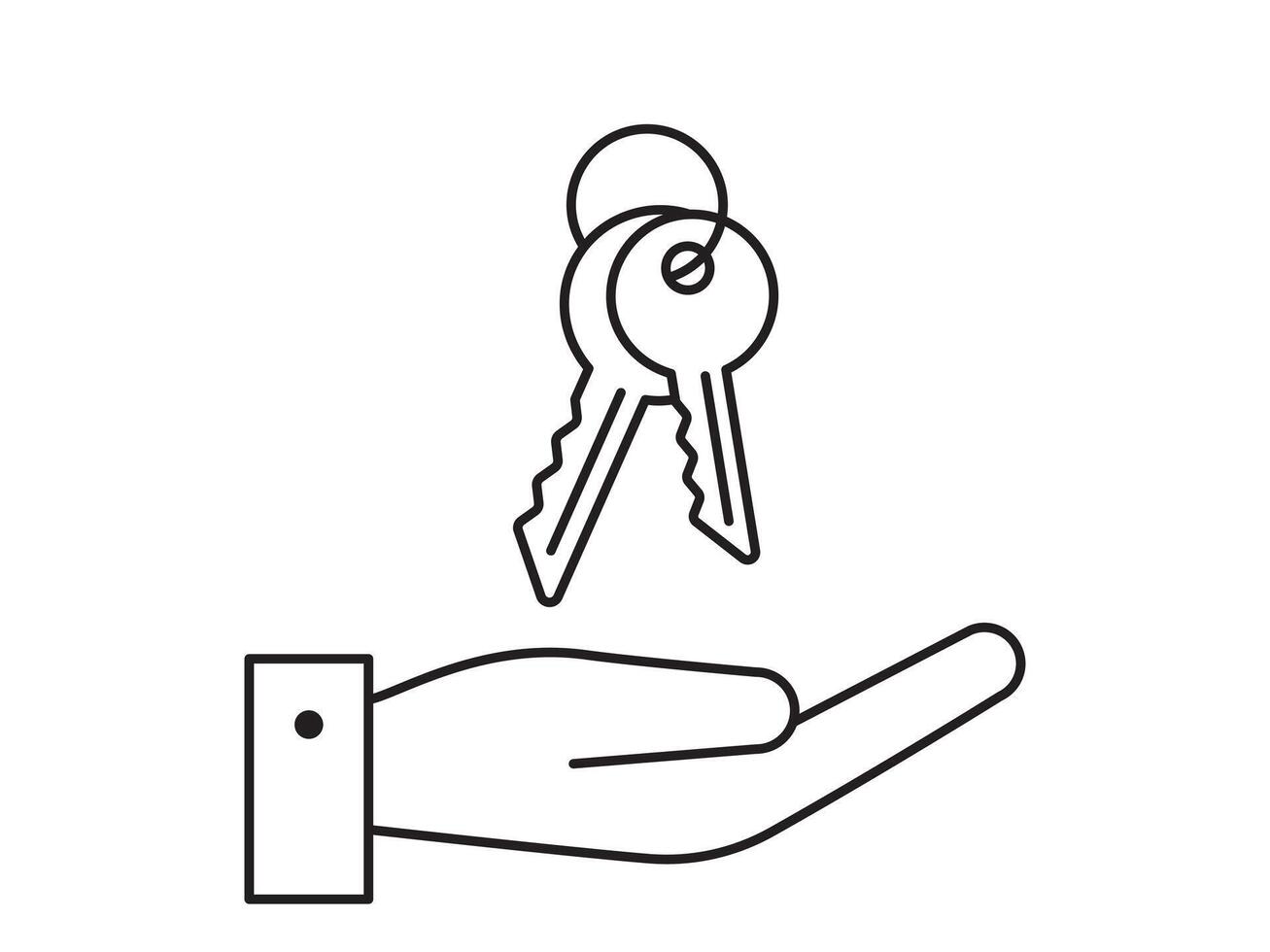 Key icon for house representation, isolated against a white background. This simple symbol evokes a sense of warmth and security, embodying the concept of home. vector