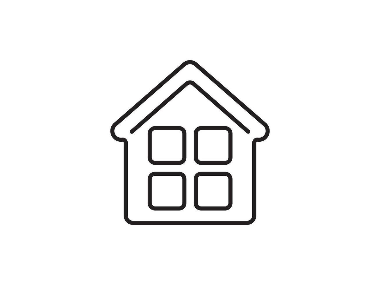 Icon a house representation, isolated against a clean background. This simple symbol evokes a sense of warmth and security, embodying the concept of home. vector