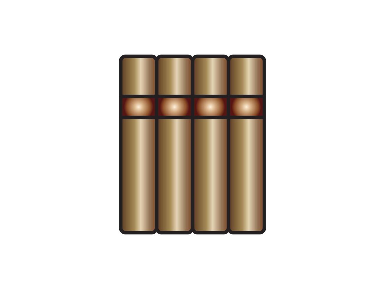 illustration of a library theme icon with books arranged on shelves vector