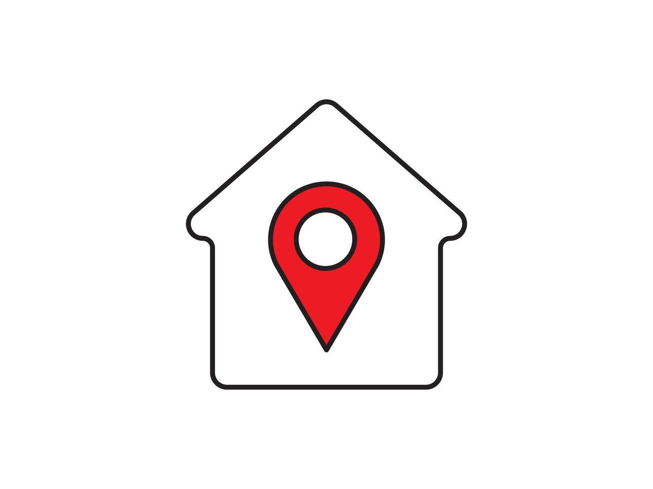 Within a flat-style depiction, a location marker distinguishes itself on an urban map, denoting a precise spot vector