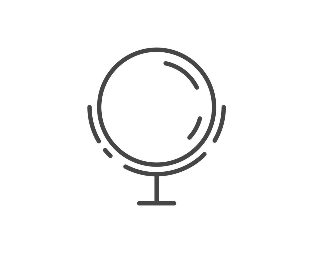 Makeup and cosmetics. Linear graphic beauty icons in the form of a face mirror. vector