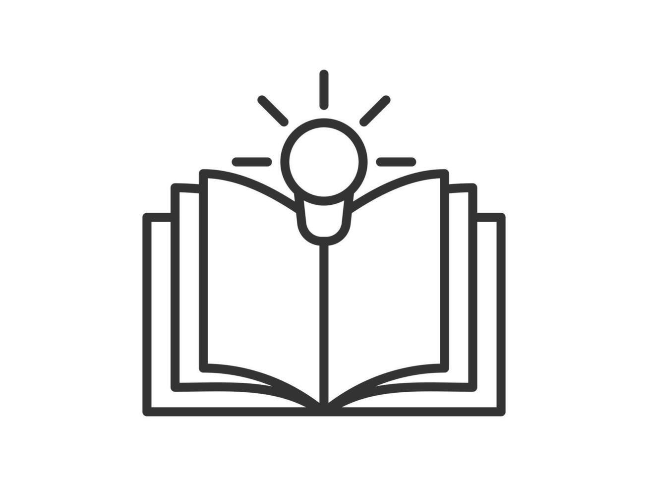 Library theme icon with book with light bulb. illustration vector