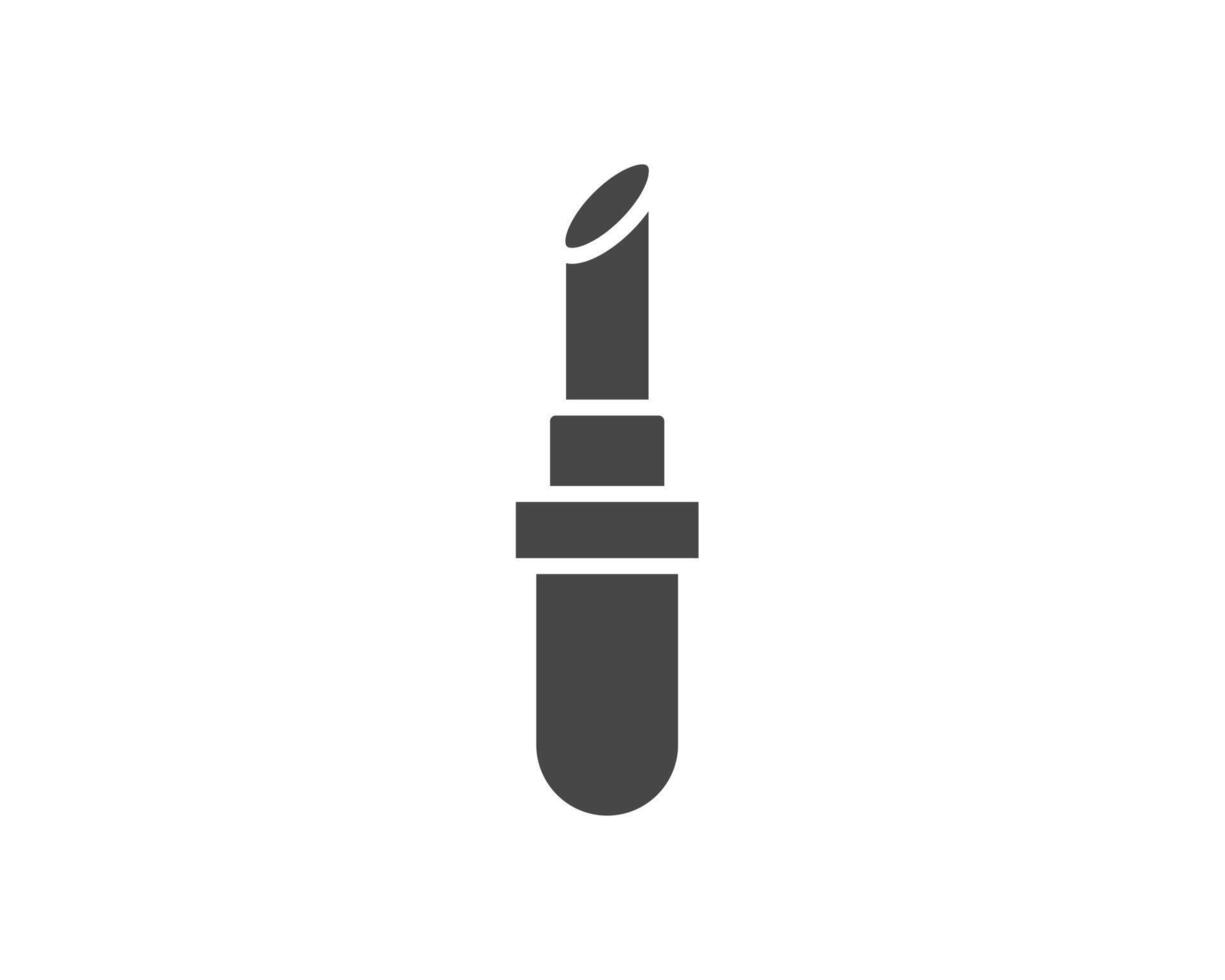 Makeup and cosmetics. Beauty linear graphic black icons in the form of lipstick with lip care cap. vector