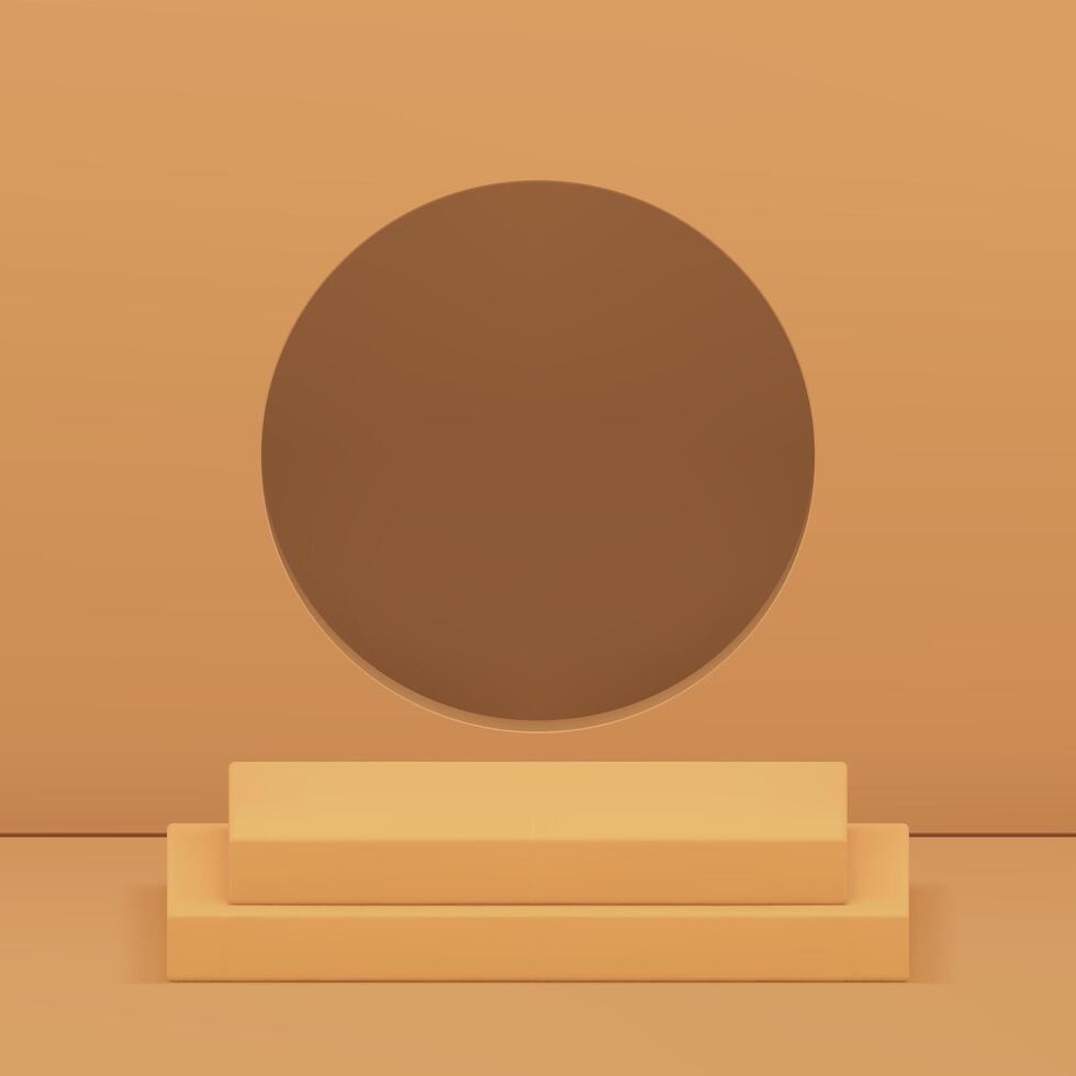 Neutral 3d squared podium pedestal showcase for product show realistic illustration vector
