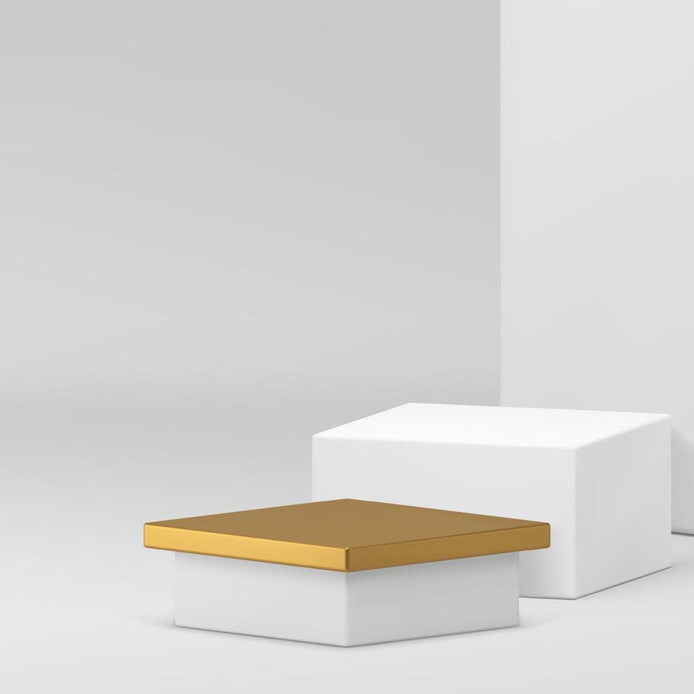 3d luxury rhombus podium pedestal with geometric wall background realistic illustration vector