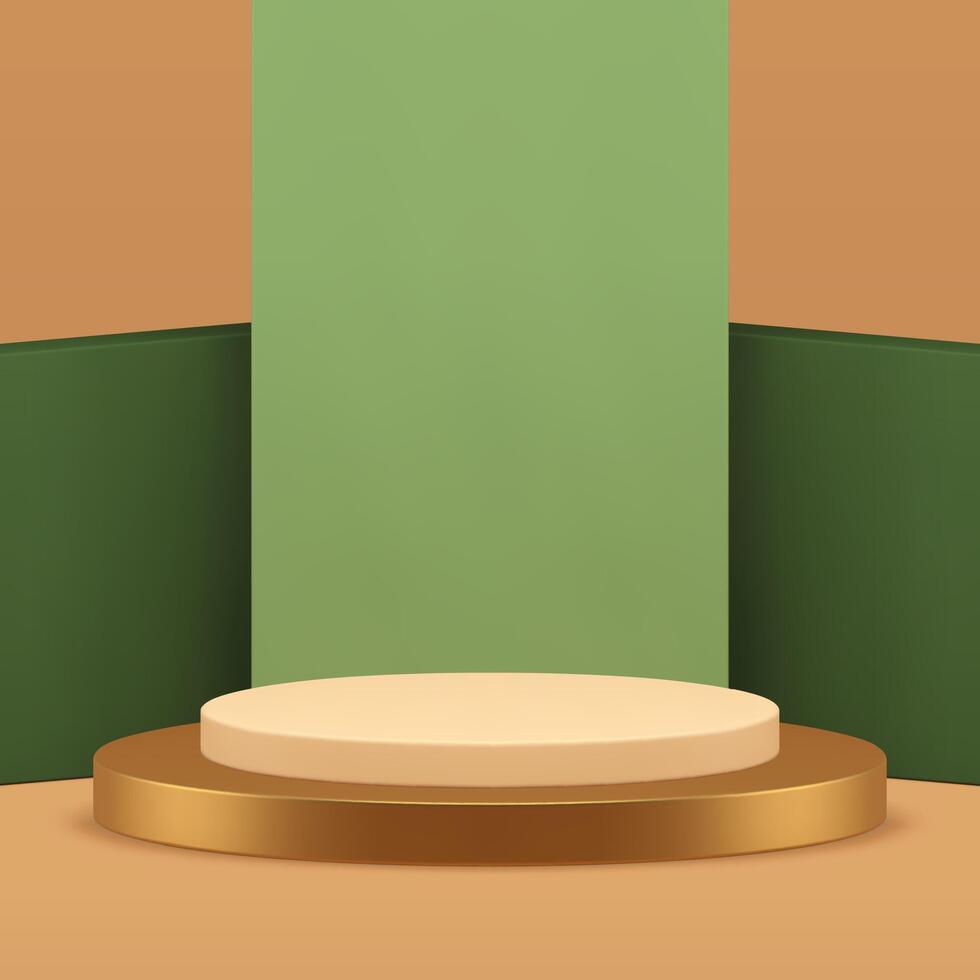 3d luxury cylinder podium pedestal display for product show presentation realistic vector
