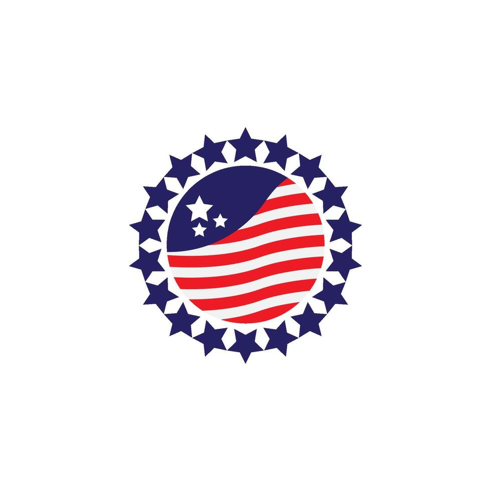 American flag icon vector