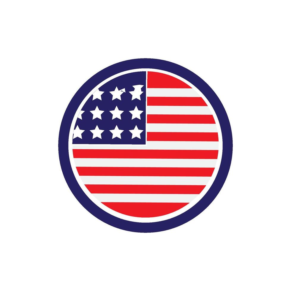 American flag icon vector