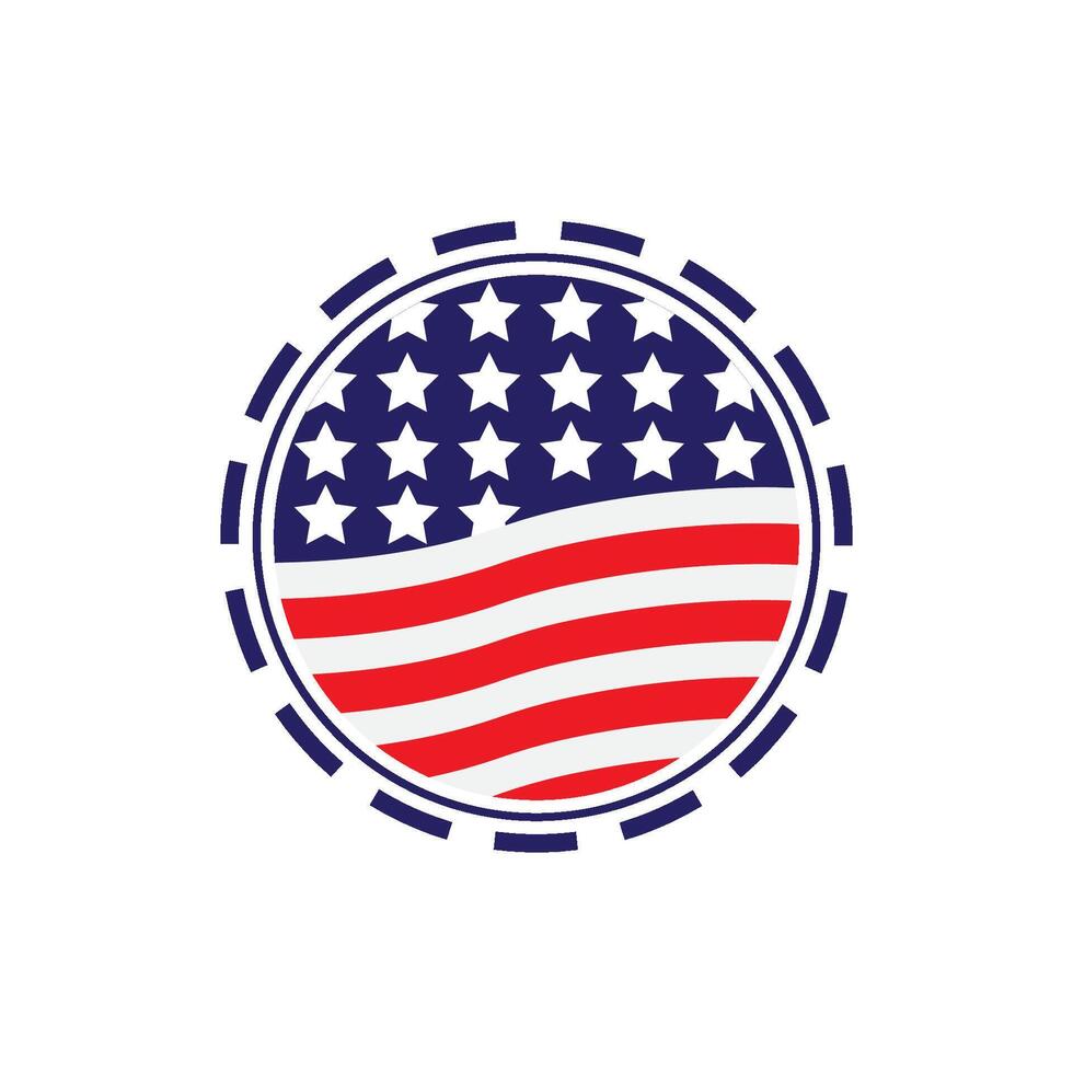 American flag icon vector