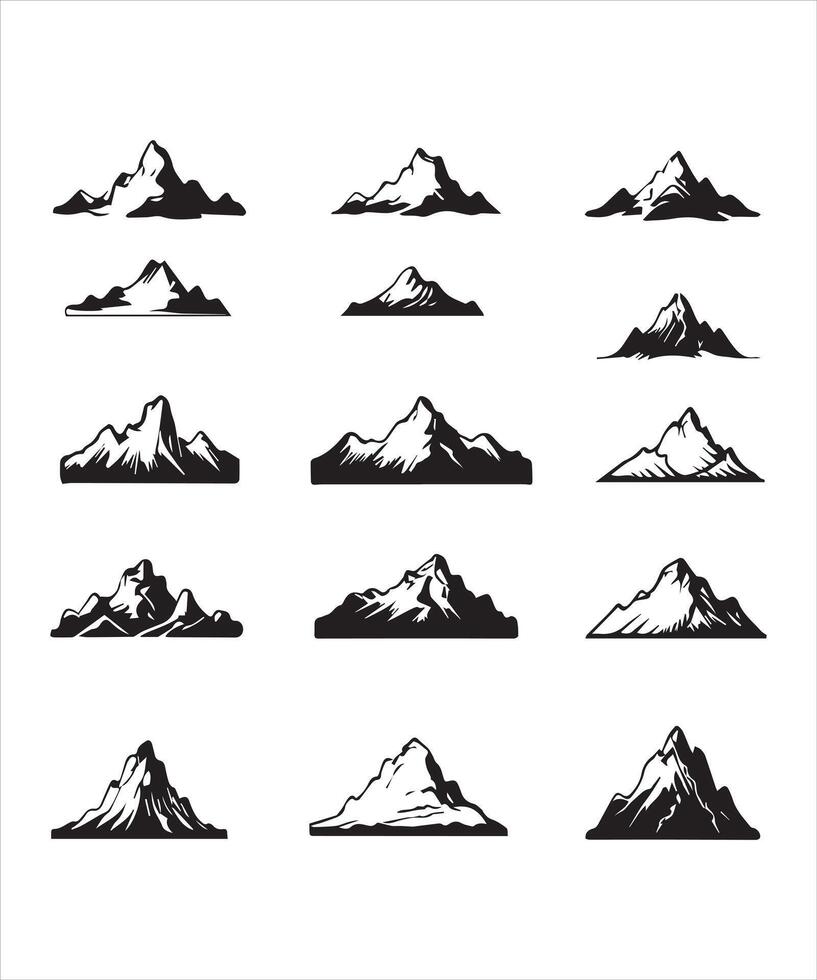 Mountain silhouettes set Free vector