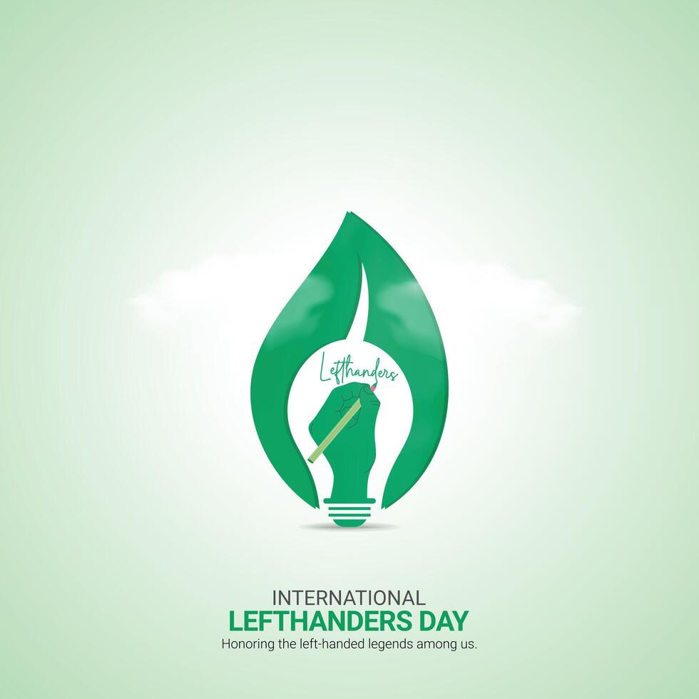 international Lefthanders Day Crative Ads Design. Lefthanders Day handwriting icon isolated on Template for background. Lefthanders Poster, , illustration, August 13. Important day vector