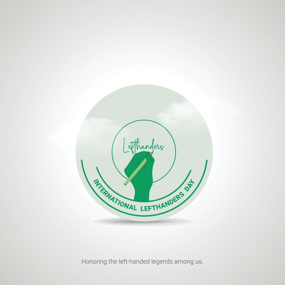 international Lefthanders Day Crative Ads Design. Lefthanders Day handwriting icon isolated on Template for background. Lefthanders Poster, , illustration, August 13. Important day vector