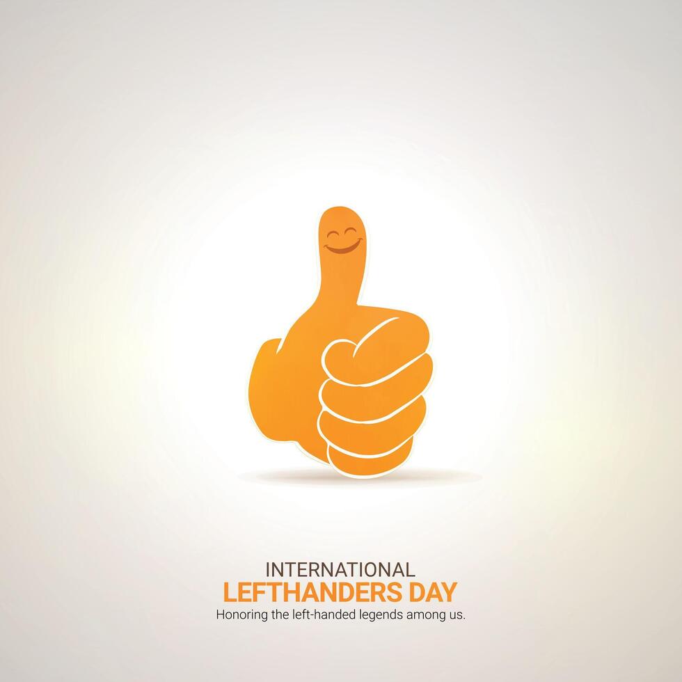 international Lefthanders Day Crative Ads Design. Lefthanders Day handwriting icon isolated on Template for background. Lefthanders Poster, , illustration, August 13. Important day vector
