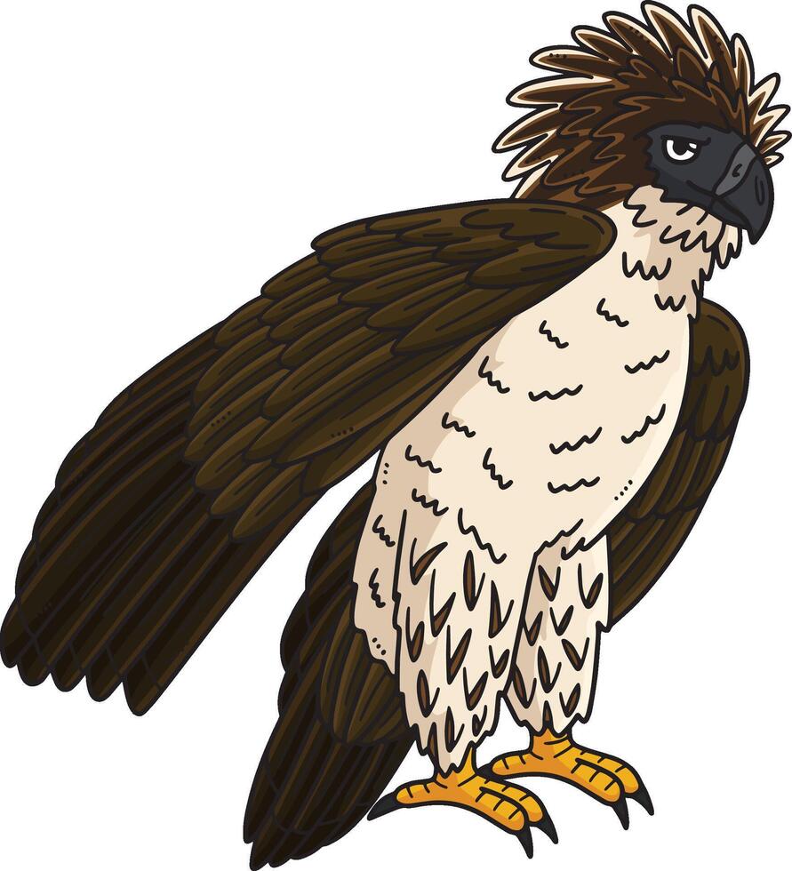Philippine Eagle Cartoon Colored Clipart vector